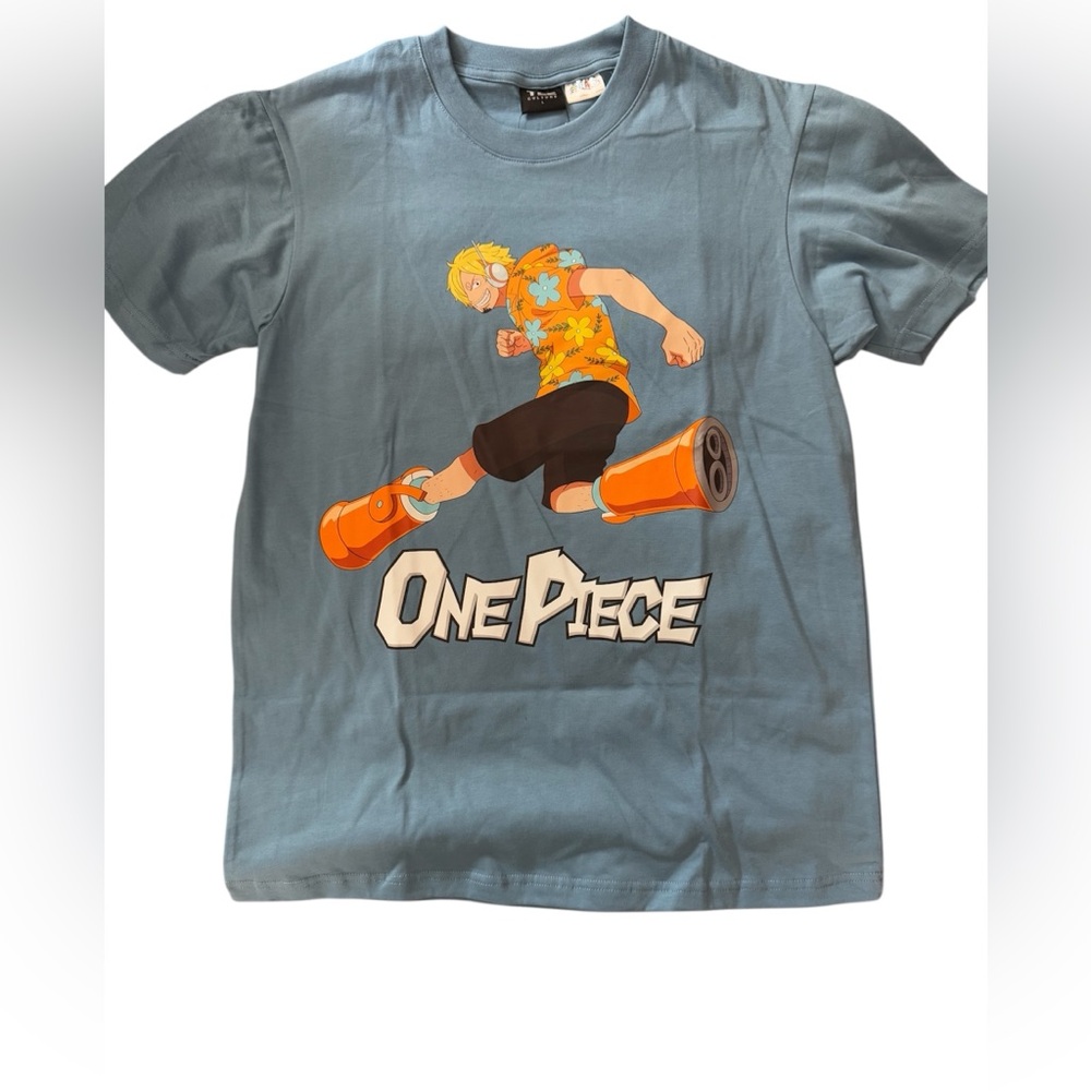 Onepiece Vinsmoke Sanji Men’s Short Tee Graphic, Blue